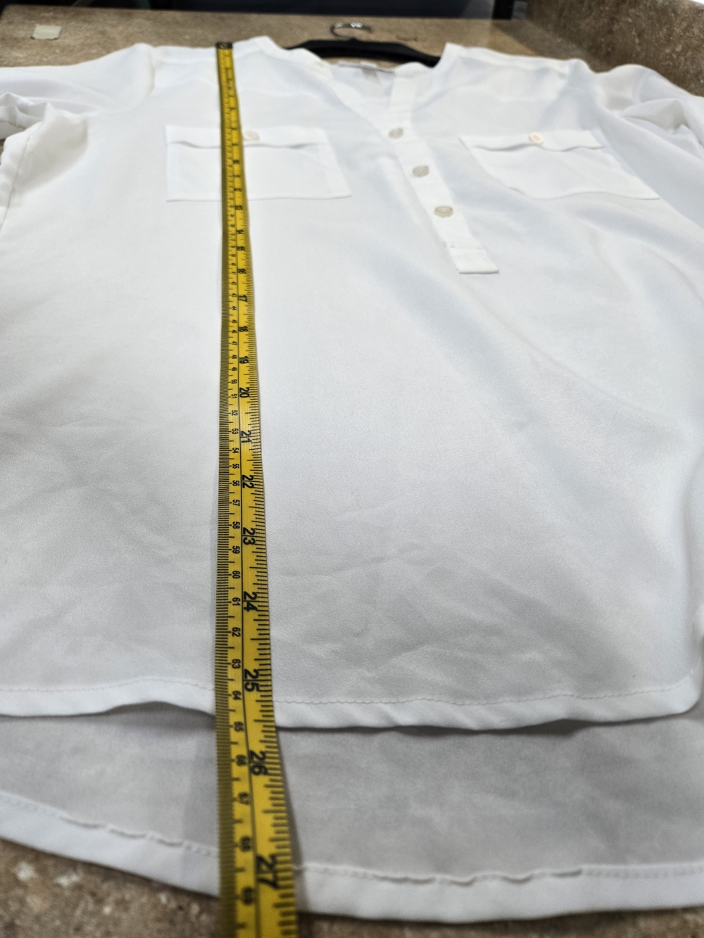 Calvin Klein White Button-Front Tunic Blouse - Picture 4 of 4